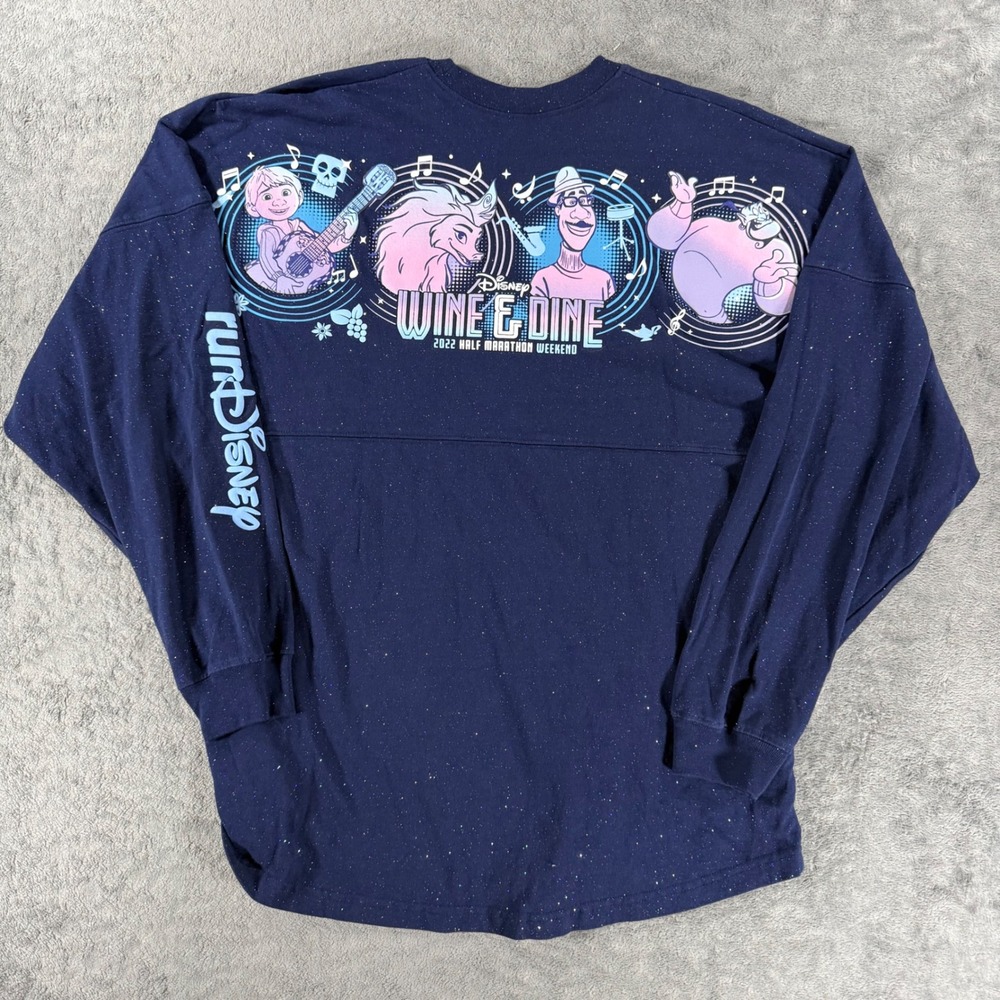 Disney Spirit Jersey Womens Medium Navy Blue Excellent 2022 Wine & Dine Marathon